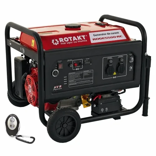 Generator De Curent pe Benzină ROGE 5500RC 5.5kW, AVR, Voltmetru, Iesire 12V, Consum de 3,57L/oră, Pornire Electrică
